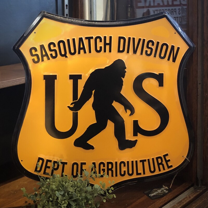 US Sasquatch Division
24 H x 23 W
Hang up the Sasquatch Sign and let the adventure begin! Whether you're a seasoned explorer or just someone with a penchant for the peculiar, this quirky piece of decor is sure to spark conversation and inspire laughter wherever it goes. Who knows? Maybe you'll even catch a glimpse of the real thing lurking in the shadows...