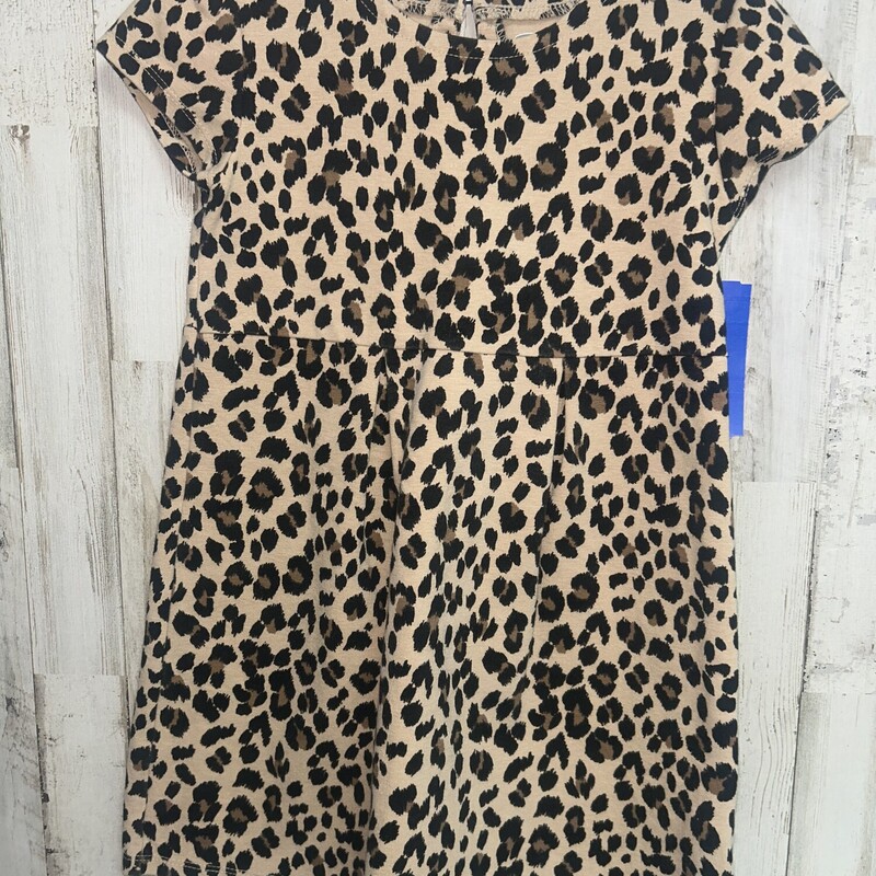 5T Cheetah Tier Dress, Brown, Size: Girl 5T