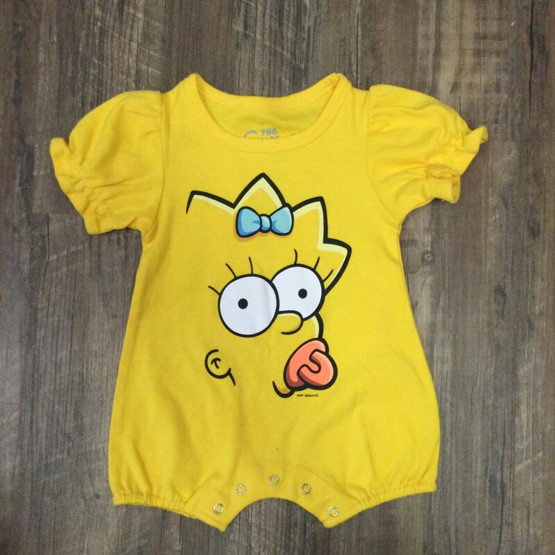 The Simpsons Maggie Romp, Yellow, Size: Baby 12M