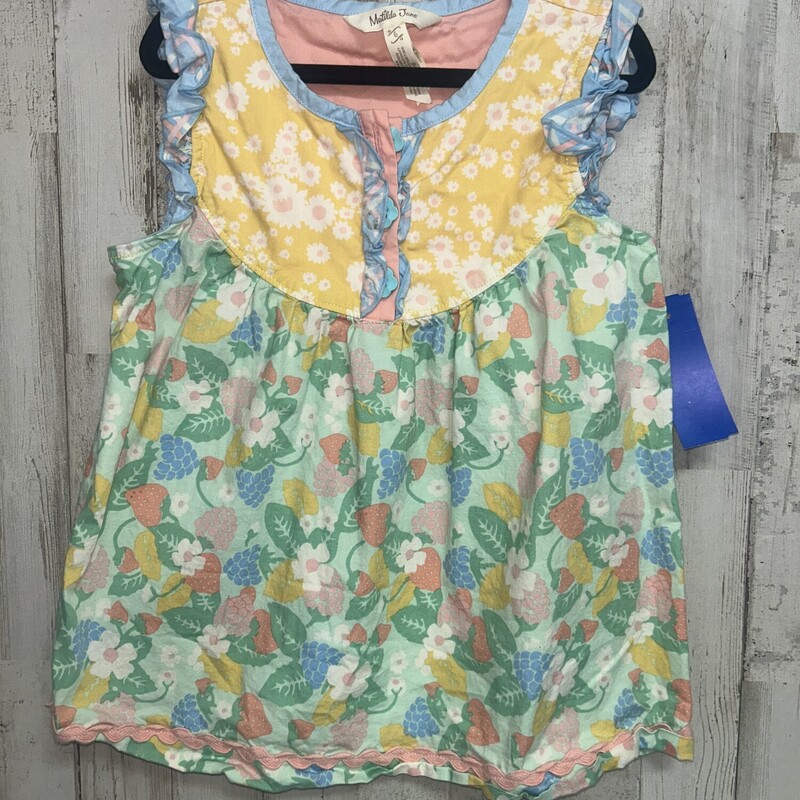 6 Green Floral Top, Green, Size: Girl 6/6x