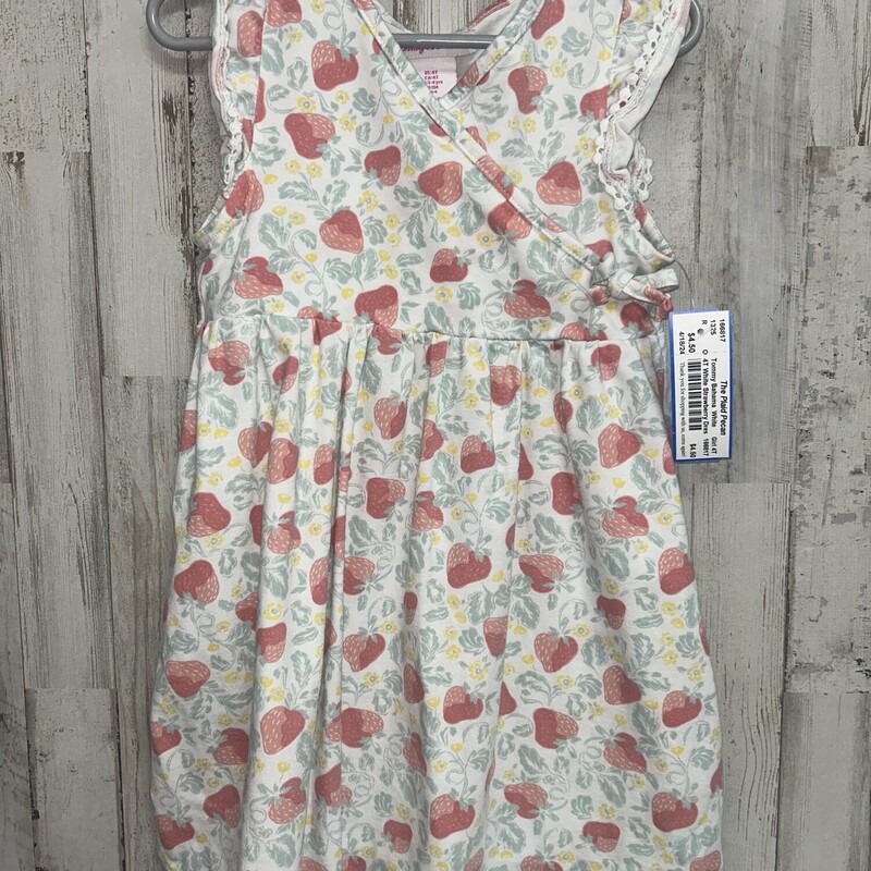 4T White Strawberry Dress