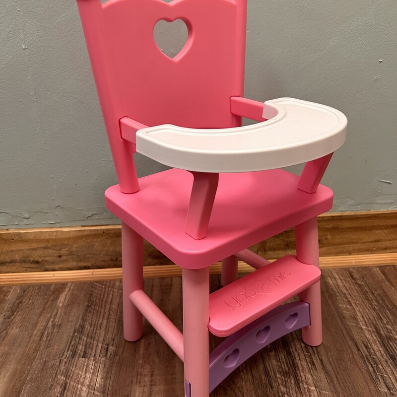 You & Me High Chair, Pink, Size: 18in Doll