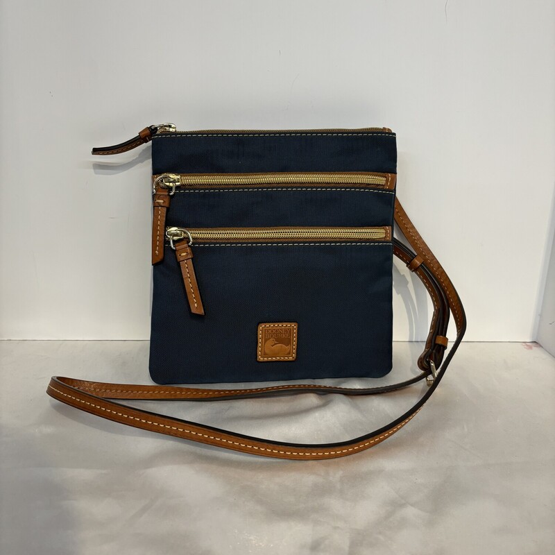 Dooney & Bourke North/South Crossbody Handbag
Navy Brown Size: 7.5 x 8H