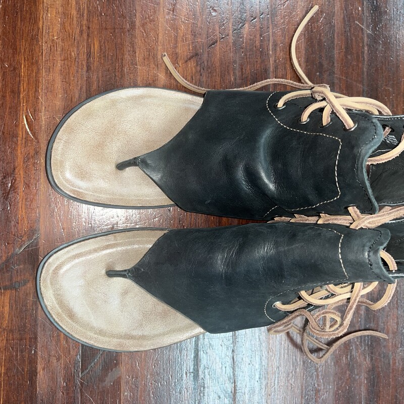 A9 Black Lace Up Sandals