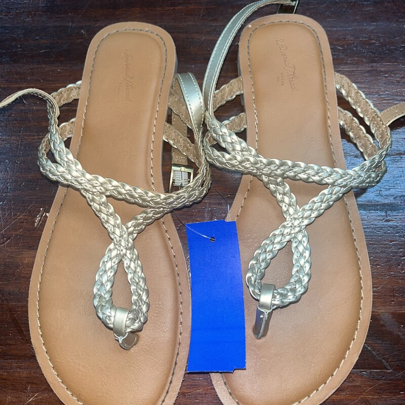 A7.5 Gold Braided Sandals, Gold, Size: Shoes A7.5
