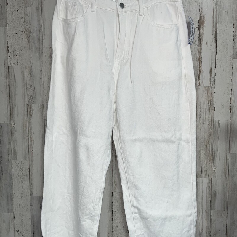 L White Frayed Jeans
