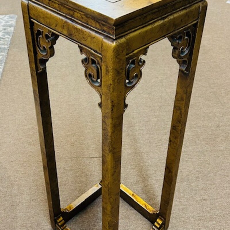 Asian Inspired Plant Stand
Gold Brown Wood
Size: 13x13x36