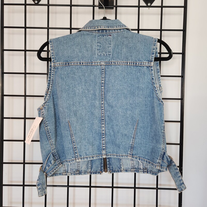 Bullet Vintage Denim Vest, Denim, Size: L