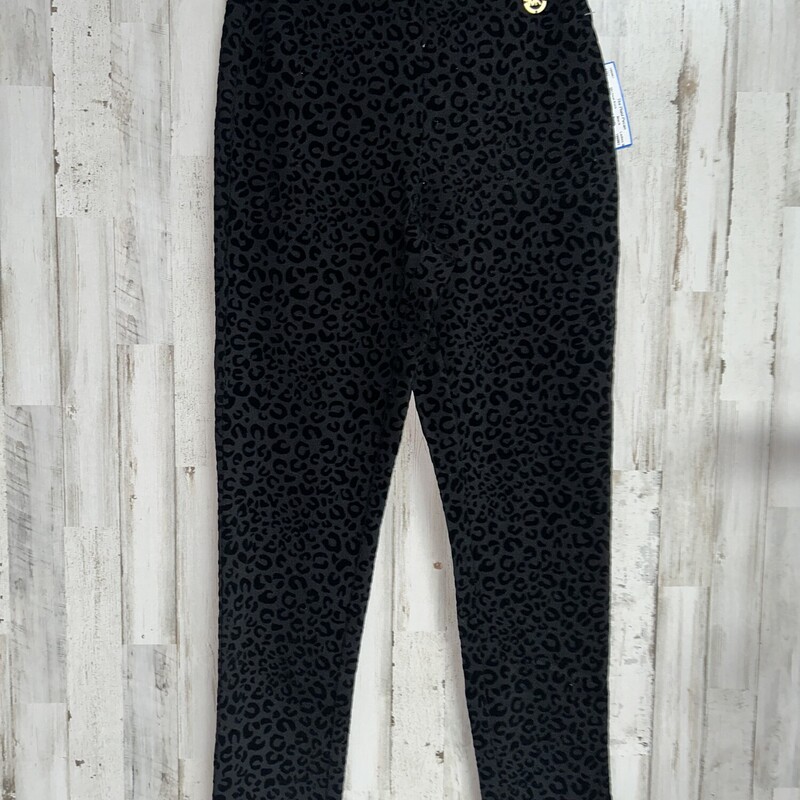 S Black Leopard Pants