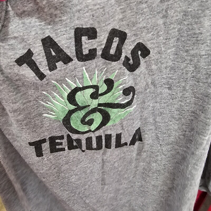 Grey tank with Tacos and Tequilla graphic