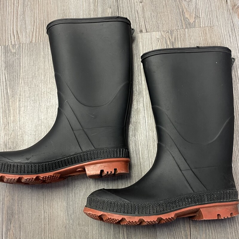 Rain Boots, Black, Size: 3Y