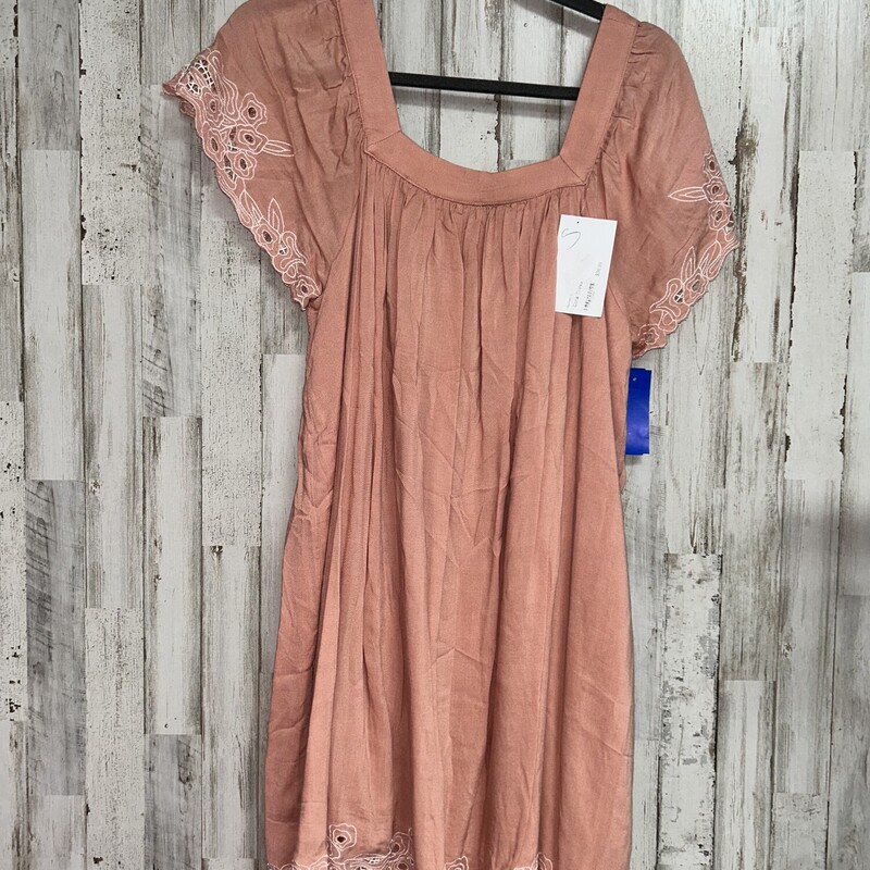 NEW S Peach Eyelit Dress
