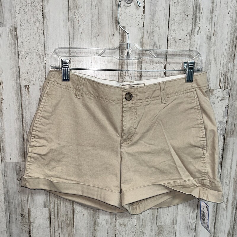 Sz6 Khaki Button Shorts, Tan, Size: Ladies M