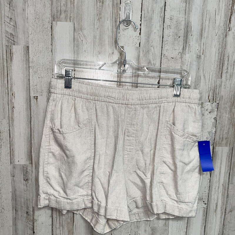 M Beige Linen Shorts, Beige, Size: Ladies M