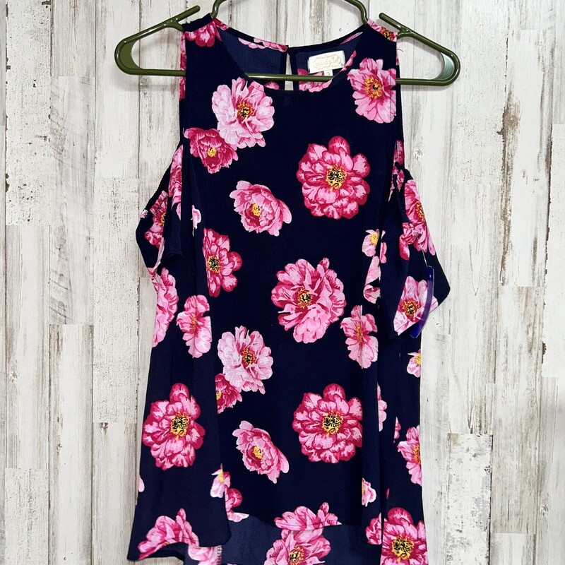 S Navy Flower Cold Should, Navy, Size: Ladies S