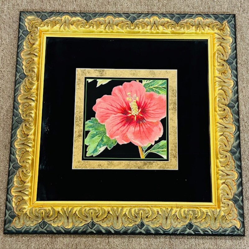 Hibiscus In Ornate Frame
Pink Black Gold
Size: 21 x 21H