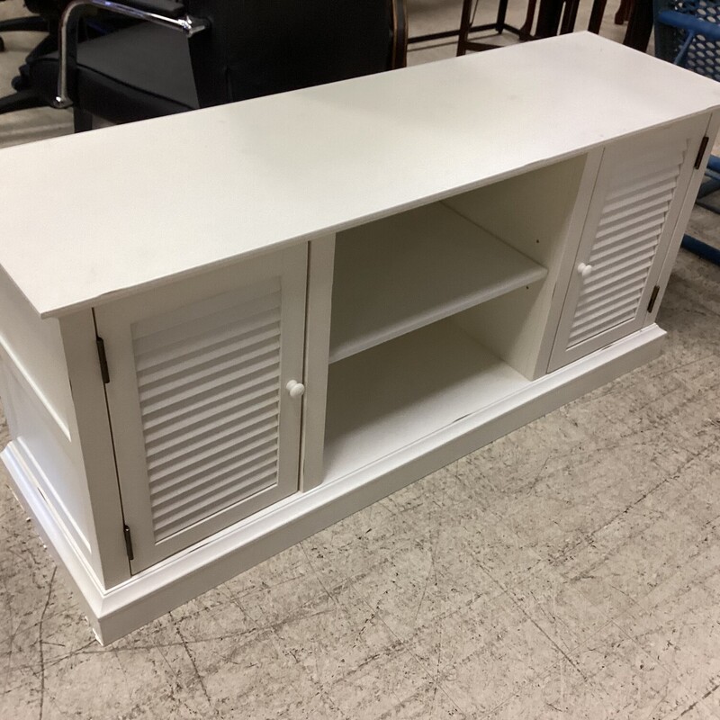 White Media Console, White, 2 Door
52in wide x 16in deep x 24in tall