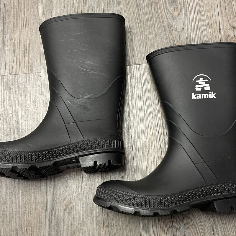 Kamik Rain Boots, Black, Size: 3Y