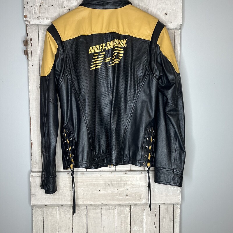 Jacket Harley Davidson, Blk/gold, Size: Xlarge