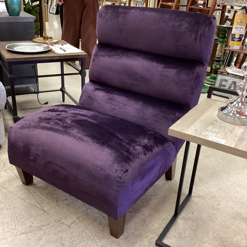 Purple Armless Chair, Purple, Wd Legs<br />
30 in w