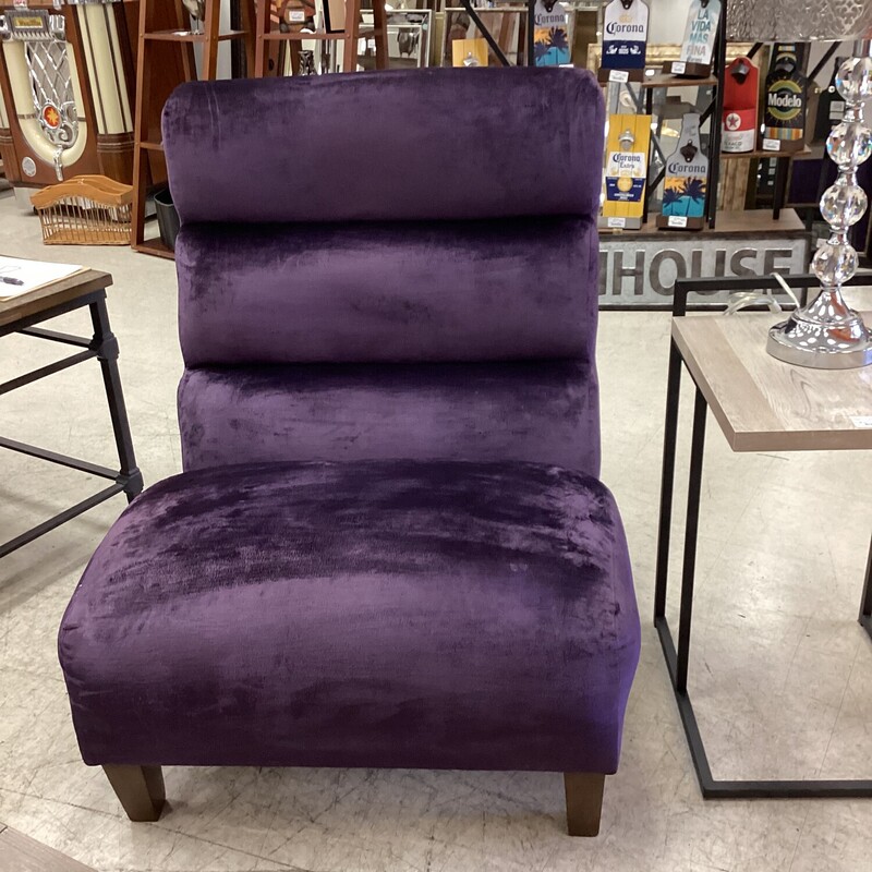 Purple Armless Chair, Purple, Wd Legs
30 in w