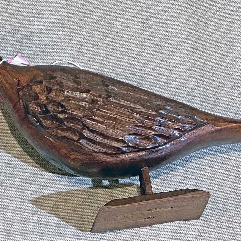 Carved Wooden Bird 12x6