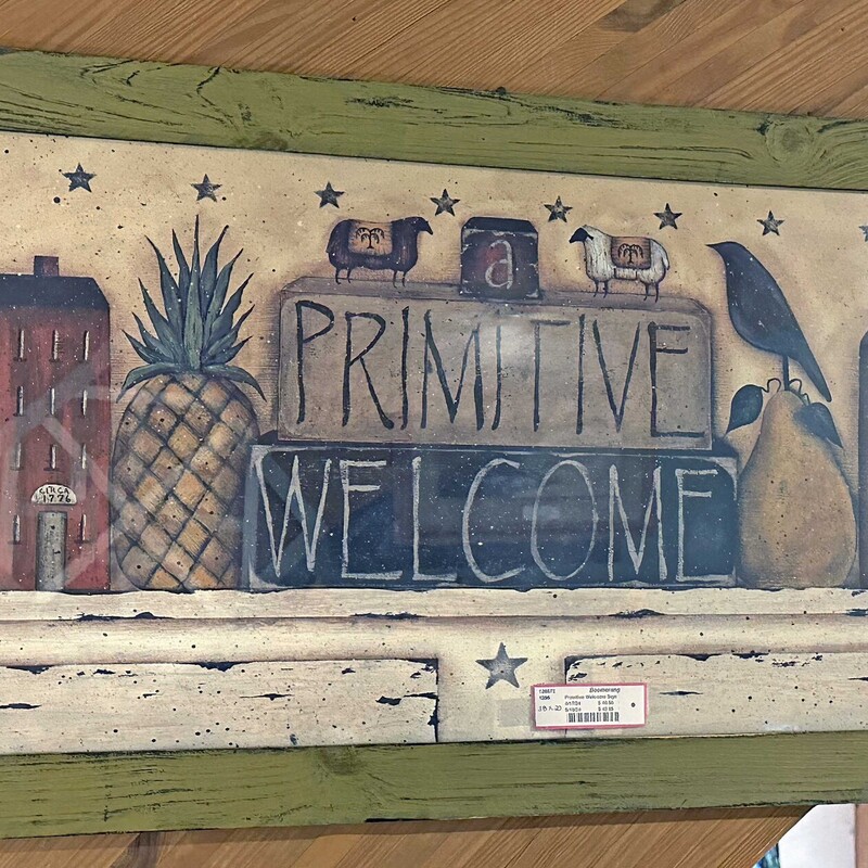 Primitive Welcome Sign

38 In x 20 In