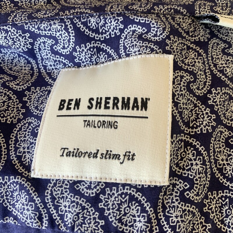 Ben Sherman LS BD Paisley, Navy, Size: LG<br />
All Sales are Final<br />
No Returns<br />
<br />
Pick Up Within 7 Days of Purchase<br />
OR<br />
Have It Shipped<br />
<br />
Thanks For Shopping With Us:-)