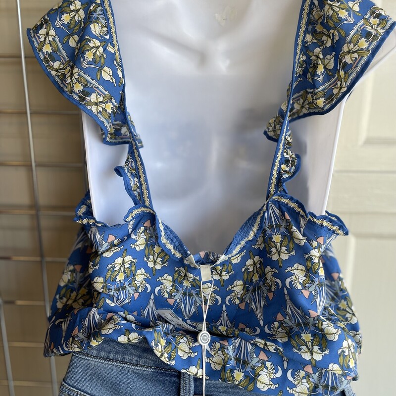 New With Original Tags:   Max Studio Floral Top, Blu/Flor, Size: L<br />
All sales are final.<br />
Pick up from store within 7 days of purchase  or have it shipped.