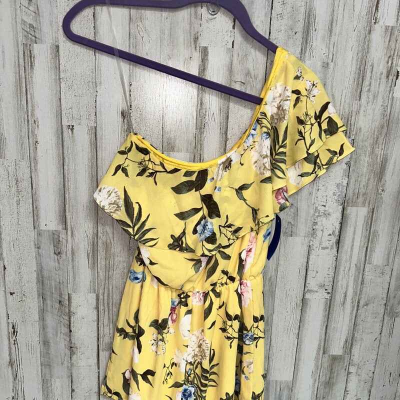 S Yellow Floral Sheer Rom, Yellow, Size: Ladies S