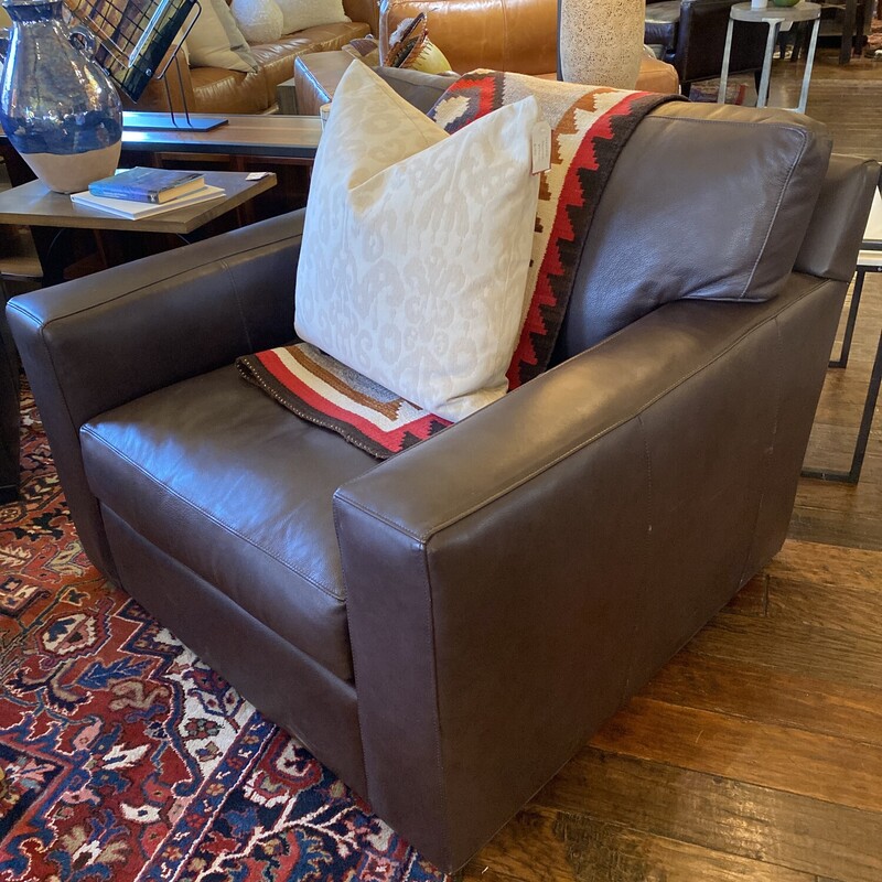 Crate & Barrel Axis

Full Size Sleeper Sofa - 76Wx43Dx32H
Swivel Chair - 40Wx43Dx32H
Club Chair - 40Wx43Dx32H

Bring Axis home and watch life revolve around it. Upholstered in top-grain, full-aniline dyed leather that gains character over time, this chair offers laid-back comfort in family rooms and casual living rooms.
Track arms create a clean look, and low back cushions and deep seats encourage lounging. Not surprisingly, Axis has been a customer favorite for more than a decade. Axis Leather Chair is a Crate and Barrel exclusive.