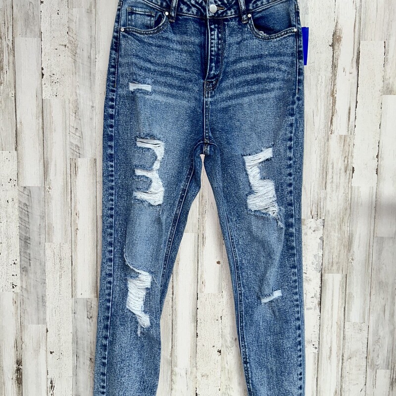 Sz7 Distressed Jeans, Blue, Size: Ladies M