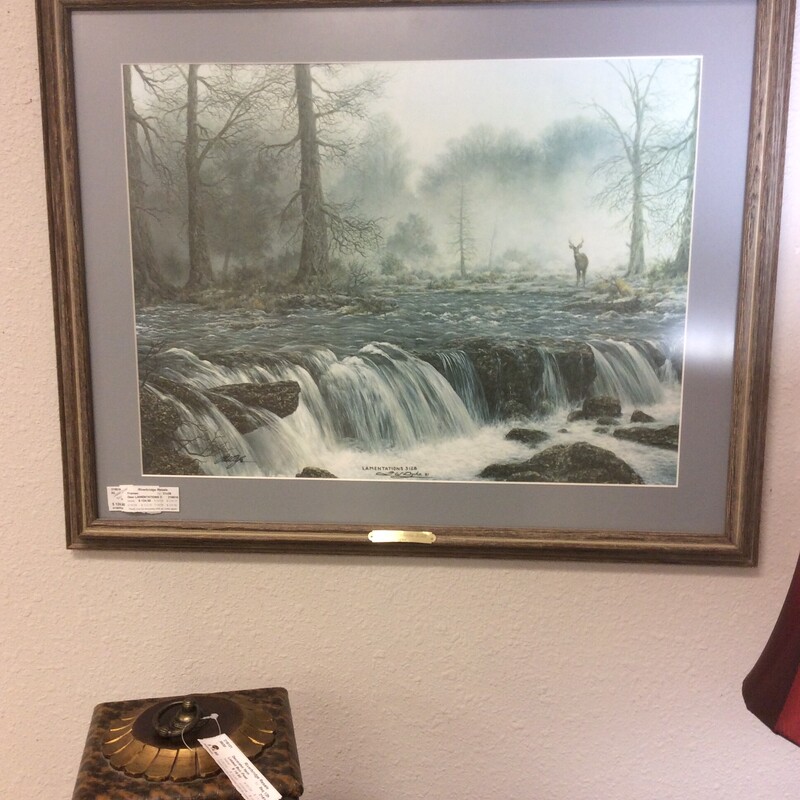 Deer LAMENTATIONS 3:28 is a signed and numbered print by Artist Larry Dyke