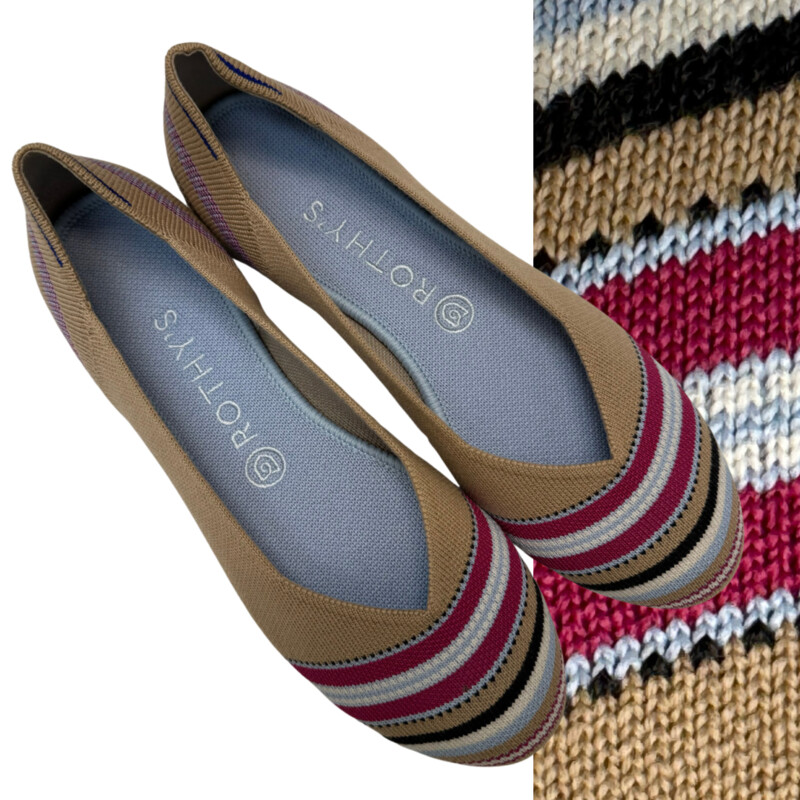 New Rothys Merino Striped Flats
Rounded Toe
Perfect for Spring and Summer!
Taupe with MultiColor Stripes
Size: 8.5