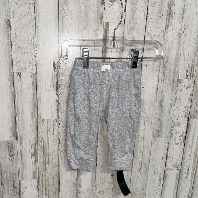 6M Grey Cotton Pants, Grey, Size: Boy 0-9m