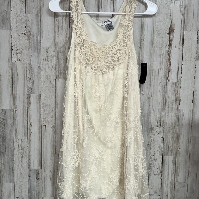 S Ivory Lace Tank Dress