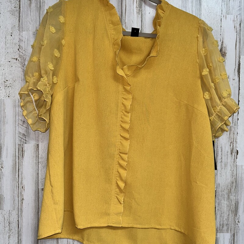 1X Mustard Dotted Sleeve, Yellow, Size: Ladies XL