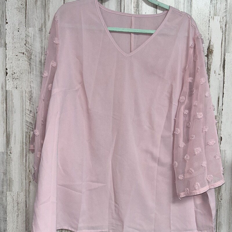 2X Blush Dotted Top, Pink, Size: Ladies 2X