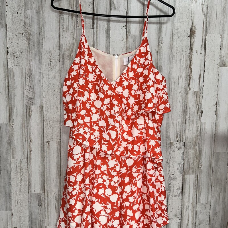 NEW M Red Floral Sheer Ro