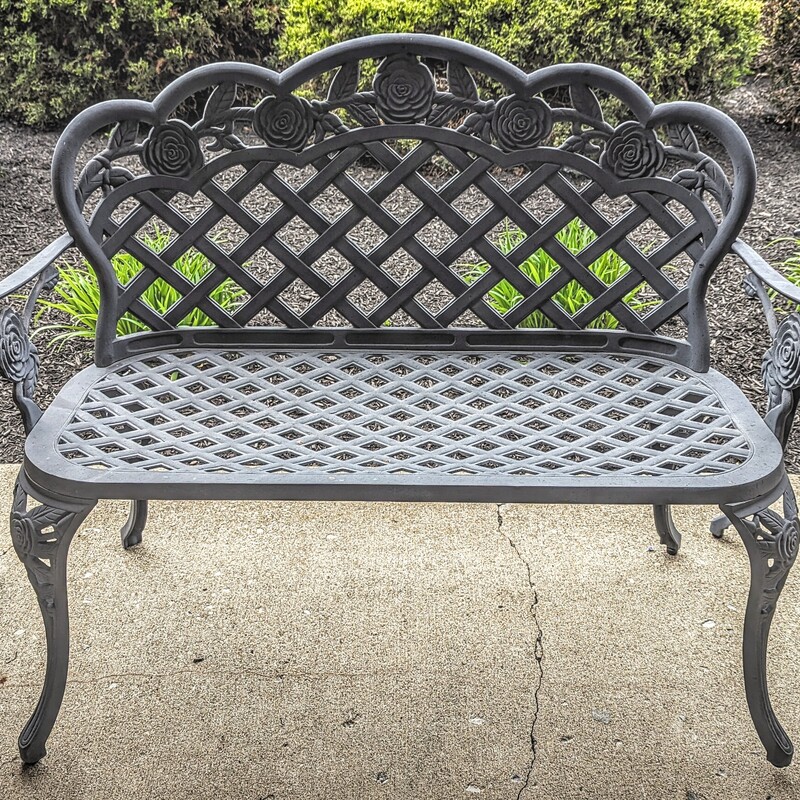 Iron Look Scroll Bench