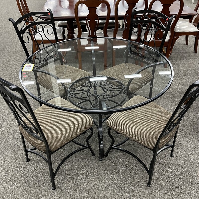 Glass Top Table W/ 4 Chairs