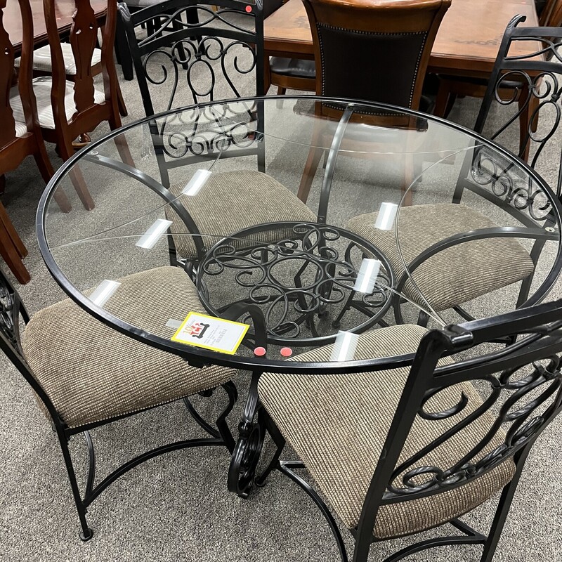 Glass Top Table W/ 4 Chairs