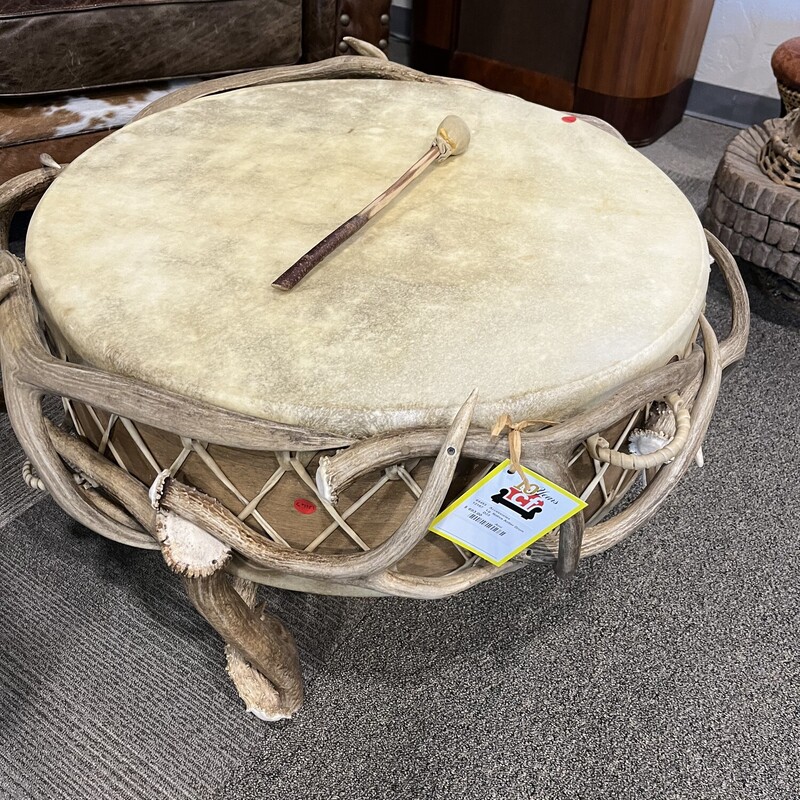 Lg. Native Antler Drum w/stick