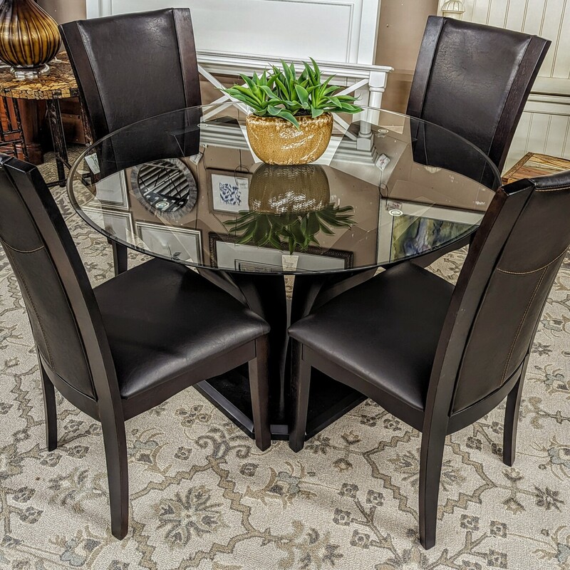 5pc Glass Top Dining Set