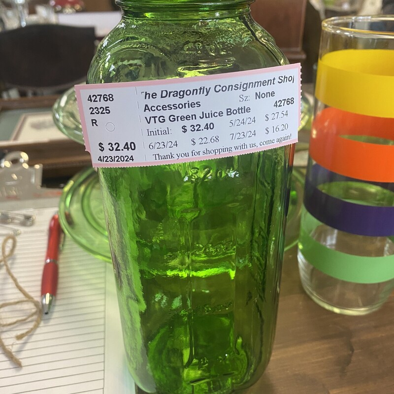 VTG Green Juice Bottle