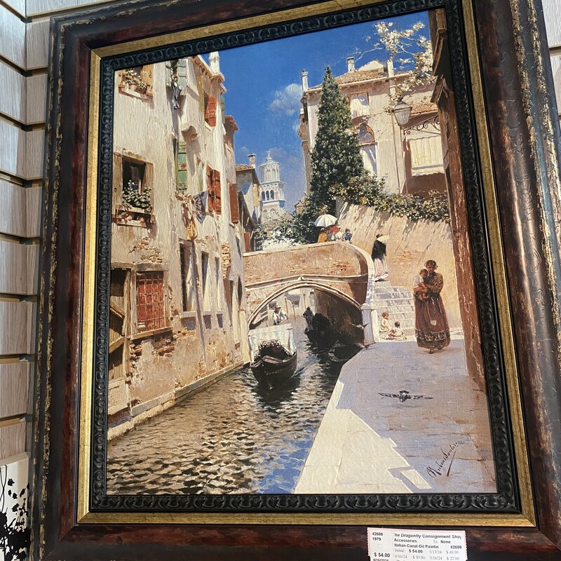 Italian Canal Oil Paintin