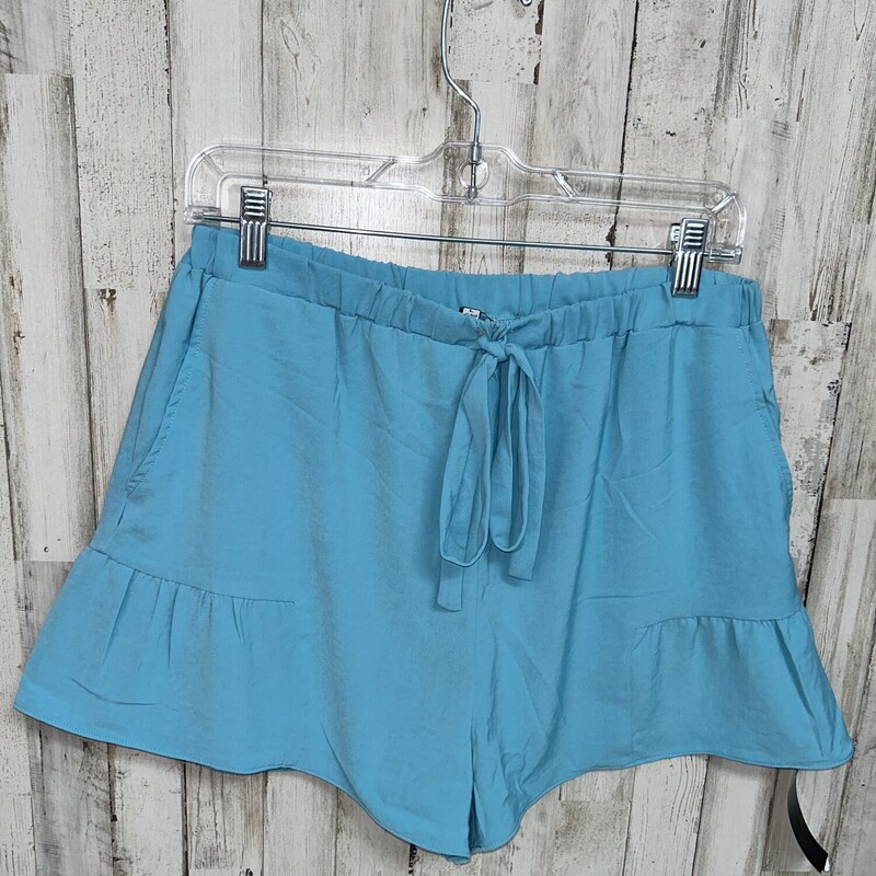 L Blue Drawstring Shorts