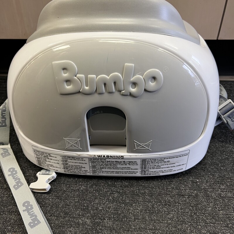 Bumbo 3in1Booster Seat, White/Grey<br />
<br />
Adjustable Height: The seat has two height settings to accommodate your growing child.<br />
Attachment Straps: The buckles of the attachment straps can be neatly stowed away in its slots on either side of the Bumbo multi seat.<br />
Non-slip Base: The base of the seat has non-slip pads and a smooth rounded surface to avoid damage to furniture.<br />
Easy to Clean: All parts of the multi seat for toddlers are easy to wipe off using a damp cloth and mild detergent as required.<br />
Use & Care: To clean wipe with a damp cloth and mild detergent. Do not use strong chemicals as these may corrode the surface of the product.
