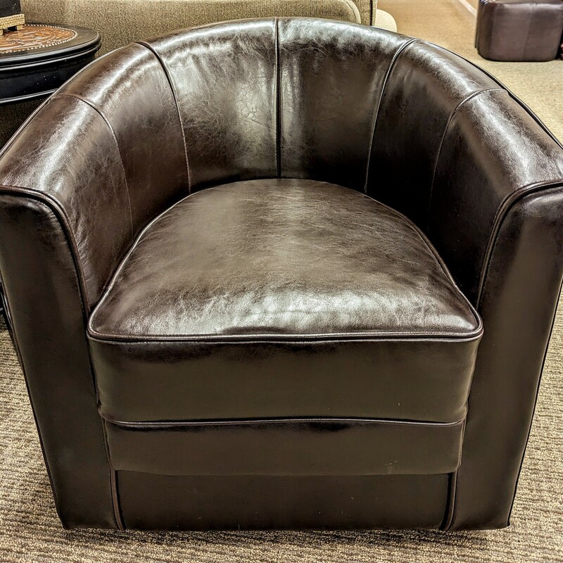 Barrel Back Leather Chair