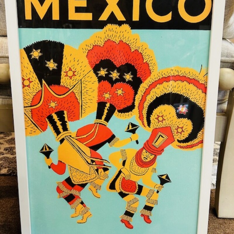 Mexico Poster Print
Red Orange Blue Black Size: 16 x 22.5H
As Is - print is slightly off-center in frame